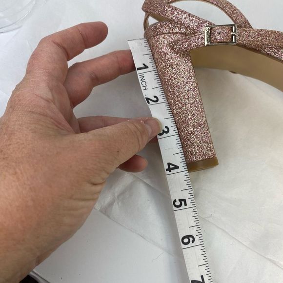 Dolce Vita Paily Pink Rafia Sandals Braided Straps Chunky Heels - Picture 14 of 16